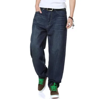 Calças de brim dos Homens de Tamanho Grande, Hip Hop Casual Calça Jeans Lavado Moda de Rua da Maré Homens Skate Calças Tamanho 30-44 46