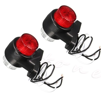 1Pair 8 LED Vermelho e Branco do Lado do Marcador de Luz da Lâmpada do Reboque Caminhão Caminhão da Caravana, 10-30V