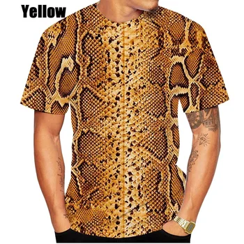 Moda nova Quente da Venda 3D Snake Padrão para Homens e para mulheres T-Shirt de Impressão 3D de mangas Curtas com Gola Redonda Homens Tops da Roupa