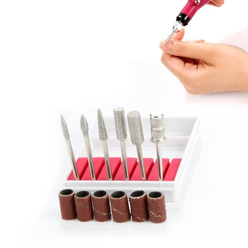 6 Pcs Cortadores para Manicure Inoxidável Prego de Aço de Broca Conjunto de Fresas para manicure Nail Art Pedicure Unhas Acessórios