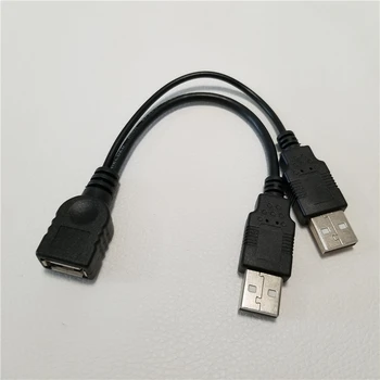 Dupla 2 Porta de Dados USB 2.0 + Potência de Um Macho para Fêmea Y Divisor de Cabo de Adaptador de Cabo de 15 cm para Portátil HDD SSD Gabinete