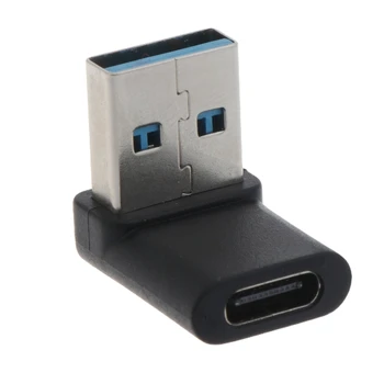 90 Graus Ângulo Direito USB C Fêmea do USB 3.0 Macho Adaptador Para Carregador Portátil Cabo Adaptador de Carregamento de Dados de 10 gbps