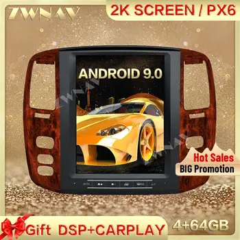 PX6 DSP Carplay Tesla tela de 4+64GB Android 9.0 Car Multimedia Player Para o Lexus LX470 2004-2005 GPS, Auto Rádio estéreo unidade de cabeça