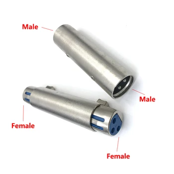 1pcs XLR de 3 Pinos fêmea-Fêmea de Áudio Microfone Microfone Conector do Adaptador xlr fêmea xlr fêmea macho para conectores Macho