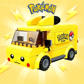 Pokemon Carro Anime Figura De Ação Montar Pokemon Brinquedo Para Crianças De Presente De Natal Pikachu Carro Ônibus Blocos De Tijolos Define O Modelo De Brinquedos Bonitos