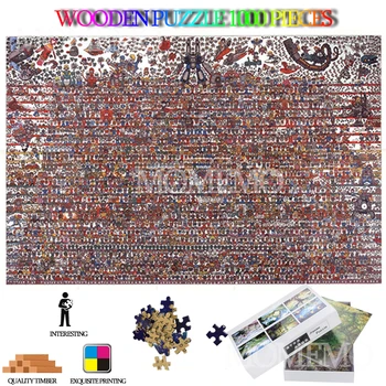 Personagem de desenho animado Coleção de 1000 Peças de Quebra-cabeça Madeira Puzzle para Adultos de Alta Definição 1000 Peças DIY Puzzles de Madeira