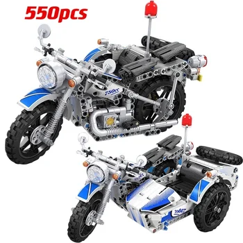 550Pcs Cidade técnicos de Corrida de Três Rodas de Moto Transformável Modelo de Blocos de Construção DIY Moto Brinquedos para Meninos