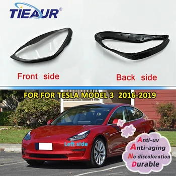 TIEAUR Farol de Lente de Farol Dianteiro Tampa do Farol Shell Para o Tesla Model 3 De 2016 2017 2018 2019 Acessórios do Carro de Substituição
