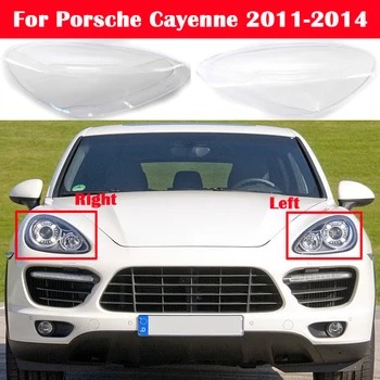 Farol Dianteiro do carro Tampa do Farol Abajur Lampcover Cabeça de luz da Lâmpada de Cobre Lente de vidro Shell Para o Porsche Cayenne 2011 a 2014