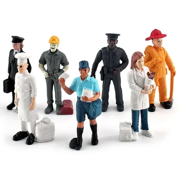 7 Trabalhos Sitimulation Figuras Bombeiro Polícia Carteiro Piloto Reparador De Modelos Filhos Colletion Brinquedos De Presente