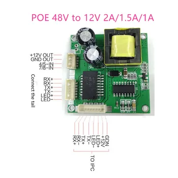 48V POE PD módulo 12V 1A/1,5 A/2A 5V2.4A/4A 15W/18W/25W 100M Divisor POE Injector POE adaptador de Energia para o porta Câmera, monitor de