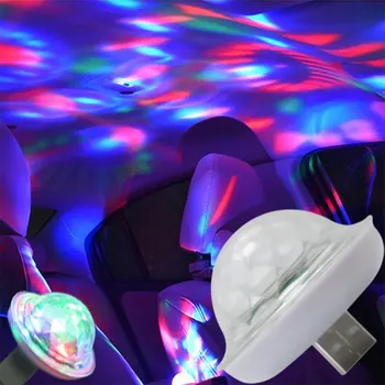 Dj USB Lâmpada de Led Luz da Noite do DIODO emissor de luz RGB Luzes de Discoteca Estágio de Iluminação Projetor de boas-Vindas de Luz Micro Bola de Cristal Som da Festa da Luz