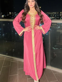 Eid Mubarak Ramadã Dubai Abaya Jalabiya Vestido Com Capuz Mulheres Muçulmanas Diamante Hijab Manto Kaftan Vestido De Casamento Islã Turquia Clothese