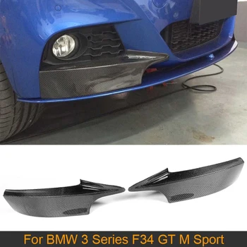 De Fibra de carbono, para-choque Frontal Divisores Lip Spoiler para BMW Série 3 F34 M 335i Sport 340i GT 4 Portas 14-17 Frente Divisores de FRP Cinza