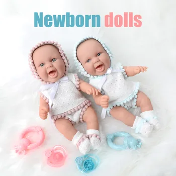 O renascimento de Simulação de Boneca do Bebê de 10 Polegadas 26 CM de Recém-nascidos de Boneca de Criança Menina Brincar de casinha de Brinquedo Boneca Reborn Baby