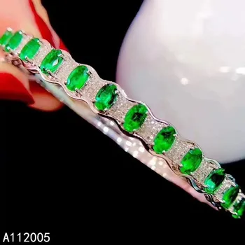 KJJEAXCMY fina prata esterlina da jóia 925 embutidos esmeralda Natural do sexo feminino pulseira da moda suporte de detecção de