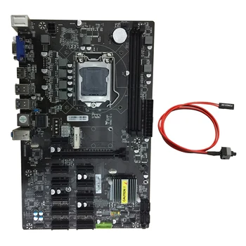 NOVO-B250 BTC Mineração placa-Mãe com Interruptor do Cabo 12 Slot PCI-E LGA1151 de Memória DDR4 USB3.0 SATA3.0+MSATA para Mineração de Bitcoin