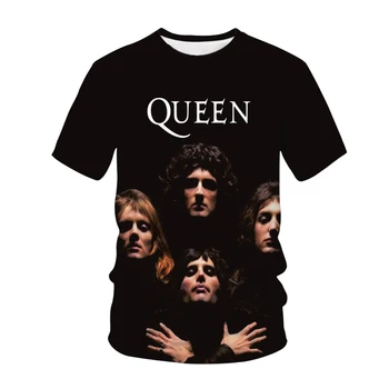 Freddie Mercury do Queen Banda T-Shirt Homens Mulheres da Moda Oversized T-shirt Kids Menino Menina Hip Hop Tops Tees Retro Gótico Roupas Rocha