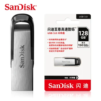 SanDisk CZ73 USB 3.0 Metal Pen Drive de 32GB e 64 GB, 128 GB USB Flash Drive 32 64 128 GB de Memória de Armazenamento da Vara do Disco de U para PC