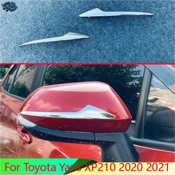Para Toyota Yaris XP210 2020 2021 Acessórios do Carro ABS Cromado Lado do Espelho de Vista Traseira da Asa Chrome Guarnição Tampa de Moldagem Moldura