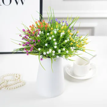 3 Bouquet/monte Artificial de Plantas de Gypsophila Estrelas Grama Falso Pequenas Flores Cabeças para DIY Decoração de Casamento Decoração da Casa Acessórios