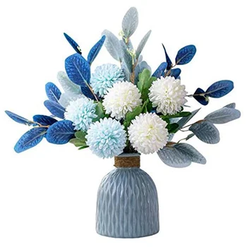 LBER Flor Artificial e Vaso de Falsos Hortênsia Arranjo de Flor, Usado para Home Office Festa de Casamento Mesa de Jantar Decoração