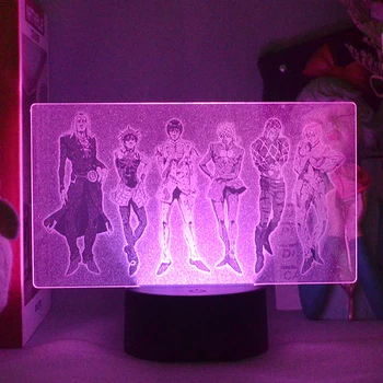 JoJo Bizarre Adventure Figuras de Anime Mangá Imagem 3D Lâmpadas de Led da Bateria Noite, as Luzes de Neon RGB Presente de Quarto, Mesa de Trabalho de Decoração