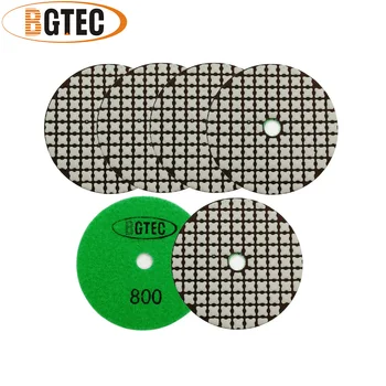 BGTEC 6pcs 100mm #800 Seco Diamante Flexível Almofadas de Polimento Diâmetro 4inch Resina Bond Lixar Disco